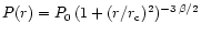 $P(r) =
P_0\,(1+(r/r_{\rm c})^2)^{-3\,\beta/2}$
