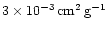$3\times 10^{-3}\,\rm cm^2\,g^{-1}$
