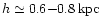 $h\simeq 0.6{-}0.8 \,\rm {kpc}$