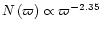 $N\left( \varpi \right)\propto {\varpi}^{-2.35}$