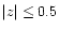 $\vert z \vert \le 0.5$