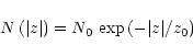 \begin{displaymath}N \left( \vert z \vert \right) = N_{\rm {0}}\,\exp \left( - \vert z \vert / z_{0} \right)
\end{displaymath}
