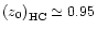 $\left(z_{0}\right)_{\rm {HC}}\simeq 0.95$