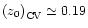 $\left(z_{0}\right)_{\rm {CV}}\simeq 0.19$