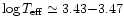 $\log T_{\rm {eff}} \simeq 3.43{-}3.47$