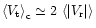 $\left< V_{\rm {t}} \right>_{\rm {c}} \simeq 2\, \left< \vert V_{\rm {r}} \vert \right>$