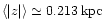 $\left< \vert z \vert \right> \simeq 0.213 \,\rm {kpc}$