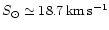 $S_{\odot} \simeq 18.7 \, \rm {km\,s^{-1}}$