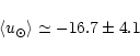 \begin{displaymath}\left< u_{\odot} \right> \simeq -16.7 \pm 4.1
\end{displaymath}