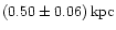 $\left( 0.50 \pm 0.06 \right)\rm {kpc}$