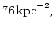 $76\,\rm {kpc}^{-2},$