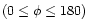 $\left( 0 \leq \phi \leq 180 \right)$