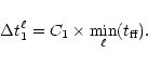 \begin{displaymath}\Delta t_1 ^{\ell} = C_1 \times \min _{\ell}(t_{{\rm ff}}).
\end{displaymath}