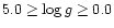 $5.0\ge \log g \ge 0.0$