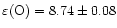 $\rm\varepsilon(O)=8.74\pm 0.08$