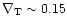 $\nabla_{\rm T}\sim 0.15$