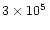 $3\times10^5\,$