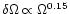 $\delta\Omega \propto
\Omega^{0.15}$