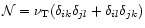 ${\cal N}
= \nu_{\rm T}(\delta_{ik} \delta_{jl} + \delta_{il} \delta_{jk})$