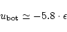 \begin{displaymath}
u_{\rm bot} \simeq -5.8 \cdot \epsilon
\end{displaymath}