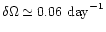 $\delta \Omega \simeq 0.06\ {\rm
day}^{-1}$