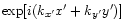 ${\exp}[i(k_{x'}x'+k_{y'}y') ]$