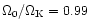 $\Omega _0/\Omega _{\rm K}=0.99$