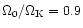 $\Omega _0/\Omega _{\rm K}=0.9$