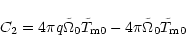 \begin{displaymath}C_2=4\pi q\tilde\Omega_0\tilde T_{\rm m0}
-4\pi\tilde\Omega_0\tilde T_{\rm m0}
\end{displaymath}
