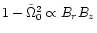 $1-\tilde\Omega_0^2\propto B_r B_z$
