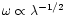 $\omega\propto
\lambda^{-1/2}$