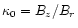 $\kappa_0=B_z/B_r$