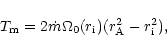 \begin{displaymath}T_{\rm m}=2 \dot m \Omega_0(r_{\rm i})(r_{\rm A}^{2}-r_{\rm i}^2),
\end{displaymath}