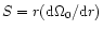 $S=r ({\rm d}\Omega_0/{\rm d}r)$