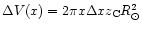 $\Delta V(x) = 2 \pi x \Delta x z_{\rm C} R_{\odot}^2$