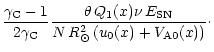 $\displaystyle {\gamma_{\rm C}-1 \over 2 \gamma_{\rm C}}
{\theta \, Q_1(x) \nu \, E_{\rm SN} \over N
\, R_{\odot}^2 \, (u_0(x) + V_{{\rm A} 0}(x))} \cdot$