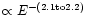 $\propto
E^{-(2.1 {\rm to} 2.2)}$