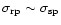 $\sigma_{\rm rp}\sim\sigma_{\rm sp}$