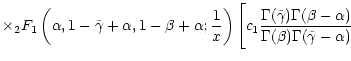 $\displaystyle \times {}_{2}F_{1}\left(\alpha, 1-\tilde\gamma+\alpha, 1-\beta+\a...
...de\gamma) \Gamma(\beta-\alpha) \over \Gamma(\beta)
\Gamma(\tilde\gamma-\alpha)}$