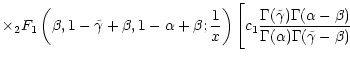 $\displaystyle \times {}_{2}F_{1}\left(\beta, 1-\tilde\gamma+\beta, 1-\alpha+\be...
...de\gamma) \Gamma(\alpha-\beta) \over \Gamma(\alpha)
\Gamma(\tilde\gamma-\beta)}$