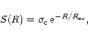 \begin{displaymath}S(R) = \sigma_{\rm c} \, {\rm e}^{-R/R_{\rm sc}} ,
\end{displaymath}