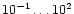 $10^{-1}\ldots10^{2}$
