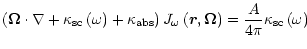 $\displaystyle \left( \mathbf{\Omega}\cdot\nabla+\kappa_{\rm {sc}}\left( \omega\...
...hbf{\Omega}\right)
=\frac{A}{4\pi}\kappa_{\rm {sc}}\left( \omega\right)~~~~~~~~$