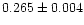 $0.265\pm0.004$