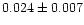 $0.024\pm0.007$