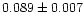 $0.089\pm0.007$