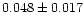 $0.048\pm0.017$