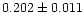 $0.202\pm0.011$