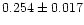 $0.254\pm0.017$