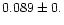 $0.089\pm0.$